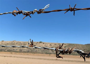 Industrial Security Hot Dipped Steel Barbed Wire Heavy Duty Great Protection