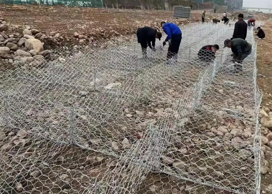 Порошковое покрытие / оцинкованная габионная корзина для контроля воды 1*1*2м