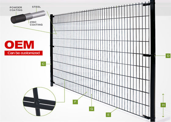 Двойная петля проволока ограждение 6/5/6 мм низкоуглеродистой стали 50x200 мм сетка